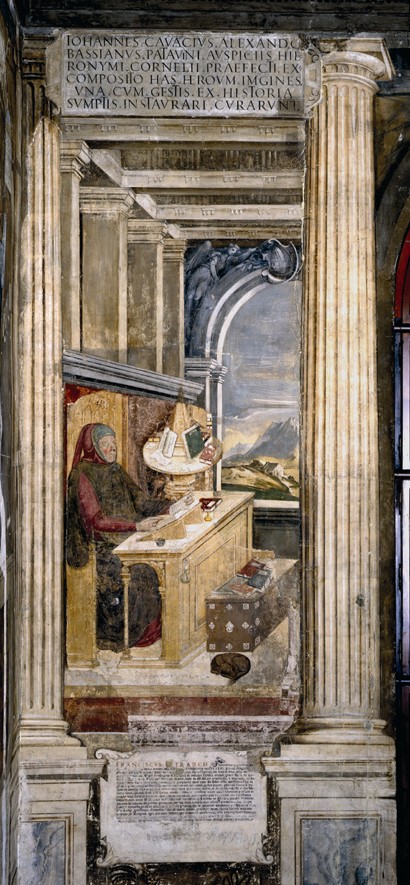 Francesco Petrarca in his study van Unbekannter Künstler