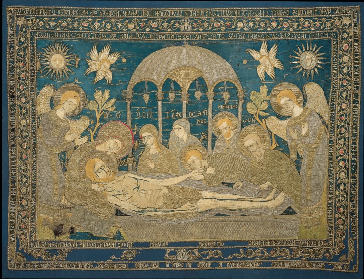 The Entombment (Altar embroidery) van Unbekannter Künstler