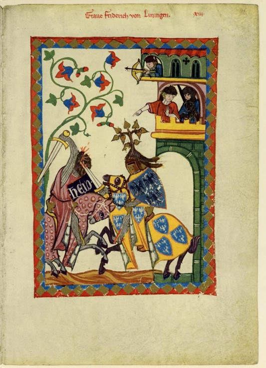 Count Friedrich II von Leiningen (From the Codex Manesse) van Unbekannter Künstler