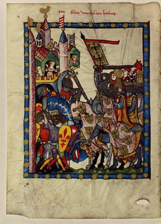Count Wernher von Homberg (From the Codex Manesse) van Unbekannter Künstler