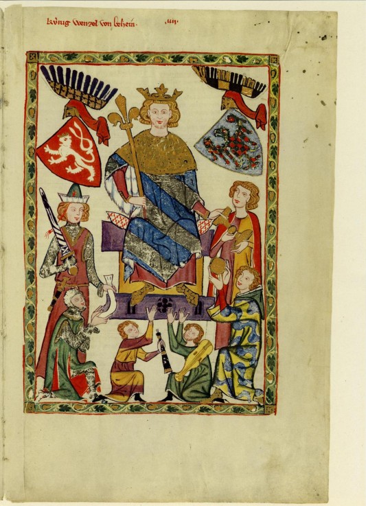 King Wenceslaus II of Bohemia (From the Codex Manesse) van Unbekannter Künstler