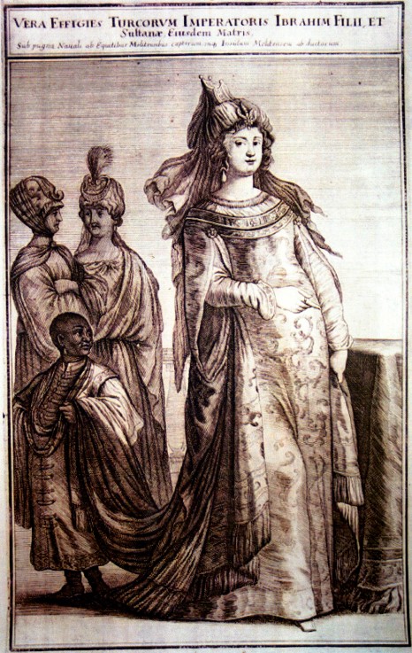 Mehpeyker Sultan with her court servants van Unbekannter Künstler