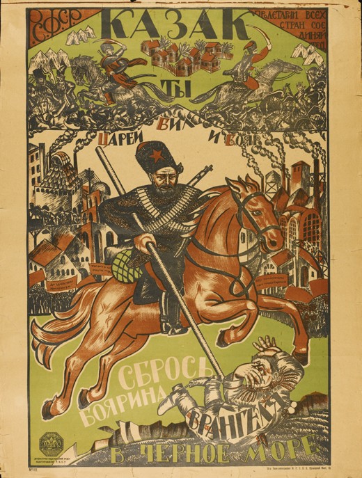 Cossack Throw Wrangel in the Black Sea (Poster) van Unbekannter Künstler