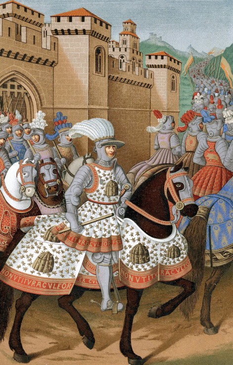 Louis XII of France riding out with his army to chastise the city of Genoa, 24 April 1507 van Unbekannter Künstler