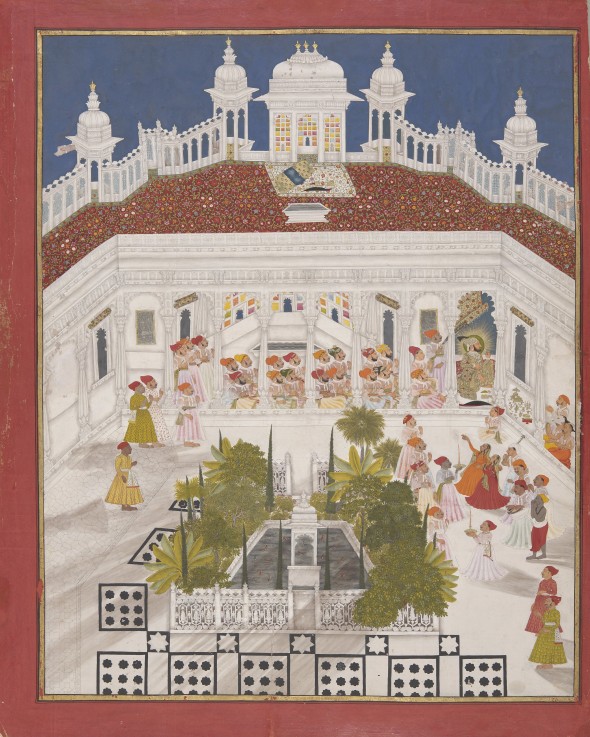 Maharana Ari Singh worshipping in his palace van Unbekannter Künstler
