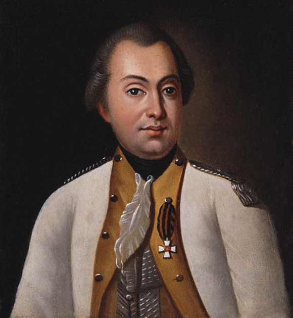 Mikhail Kutuzov in the uniform of the Lugansk Pikineer Regiment, 1788 van Unbekannter Künstler