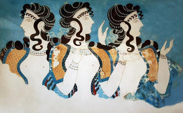 Knossos - Minoische Frauen van Unbekannter Künstler