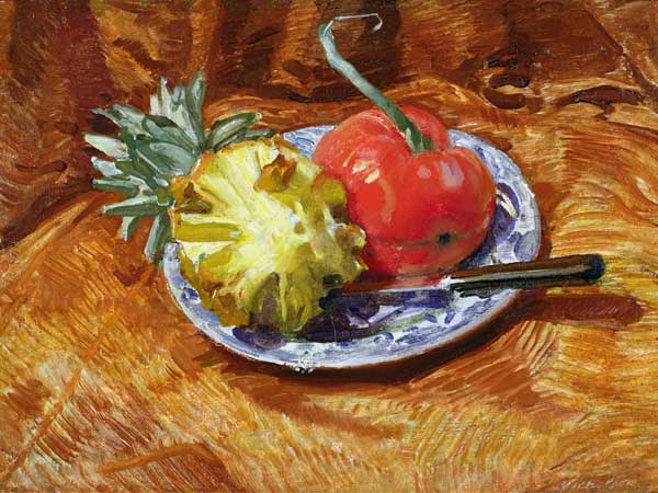 Pineapple and Tomato van Unbekannter Künstler