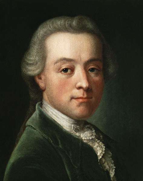 Portrait of the composer Wolfgang Amadeus Mozart (1756-1791) van Unbekannter Künstler