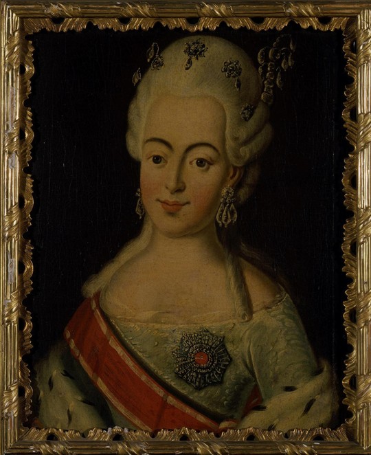 Portrait of Grand Duchess Natalia Alexeyevna of Russia (1755-1776), Princess Wilhelmina Louisa of He van Unbekannter Künstler
