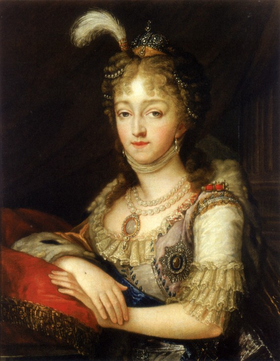 Portrait of Empress Elizabeth Alexeievna, Princess Louise of Baden (1779-1826) van Unbekannter Künstler