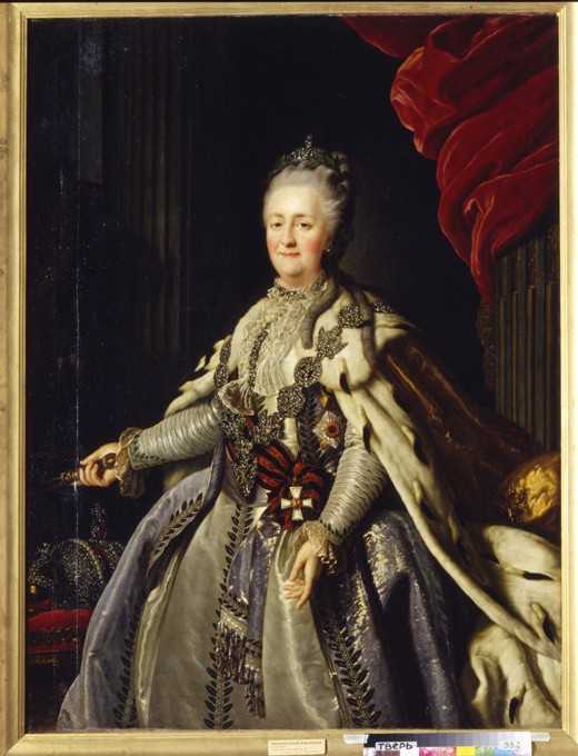 Portrait of Empress Catherine II (1729-1796) van Unbekannter Künstler