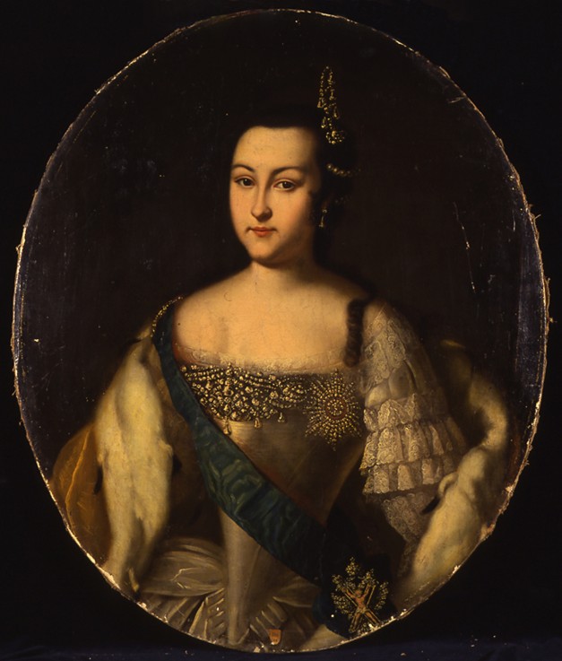 Portrait of Princess Anna Leopoldovna (1718-1746), tsar's Ivan VI mother van Unbekannter Künstler