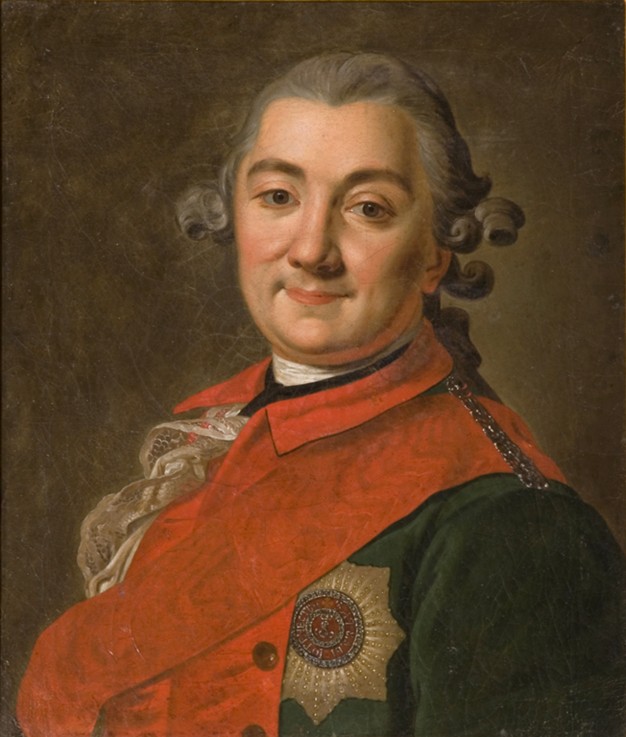 Portrait of the commander-in-chief of the fleet Count Alexey Grigoryevich Orlov of Chesma (1737–1808 van Unbekannter Künstler