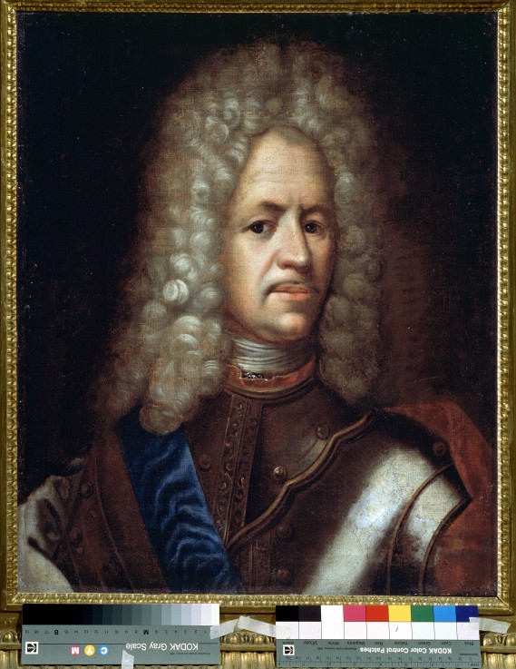 Portrait of Alexander Danilovich Menshikov, Generalissimo, Prince of the Holy Roman Empire and Duke  van Unbekannter Künstler