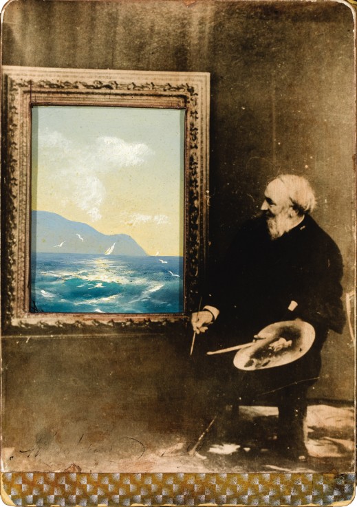 Portrait of the artist Ivan Aivazovsky (1817-1900) van Unbekannter Künstler
