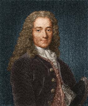 Portrait of the writer, essayist and philosopher Francois Marie Arouet de Voltaire (1694-1778)