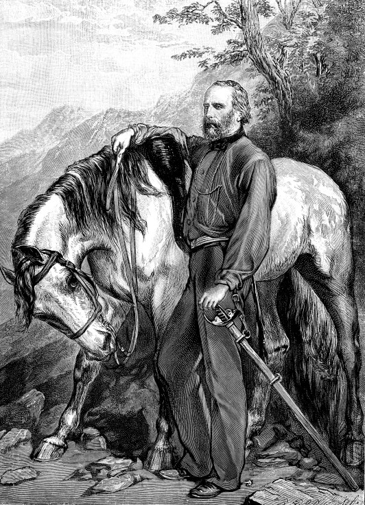 Portrait of Giuseppe Garibaldi (1807-1882) van Unbekannter Künstler