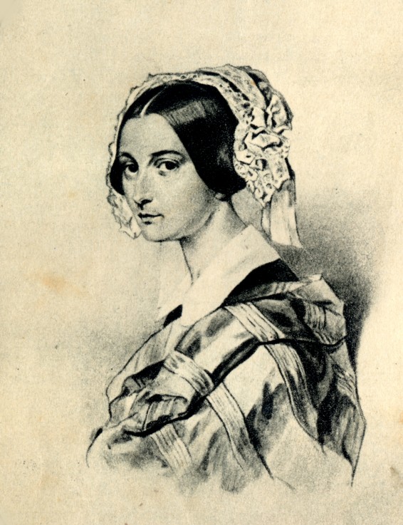 Portrait of Alexandra Smirnova-Rosset (1809-1882). After a drawing by P. Sokolov van Unbekannter Künstler