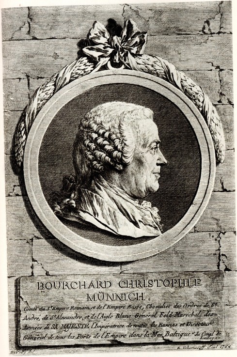 Portrait of Count Burkhard Christoph von Münnich (1683-1767) van Unbekannter Künstler