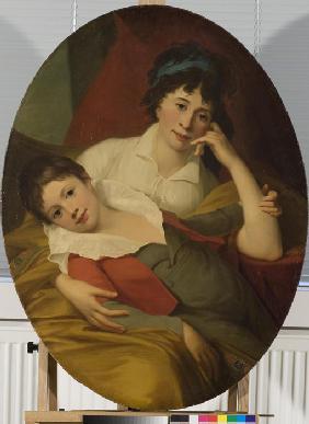 Portrait of Ekaterina Fyodorovna Muravyova-Apostol (1771-1848) with son