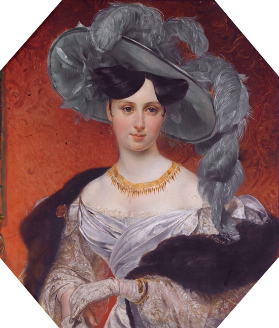 Portrait of Countess Stefania zu Sayn-Wittgenstein, née Radziwill (1809-1832) van Unbekannter Künstler