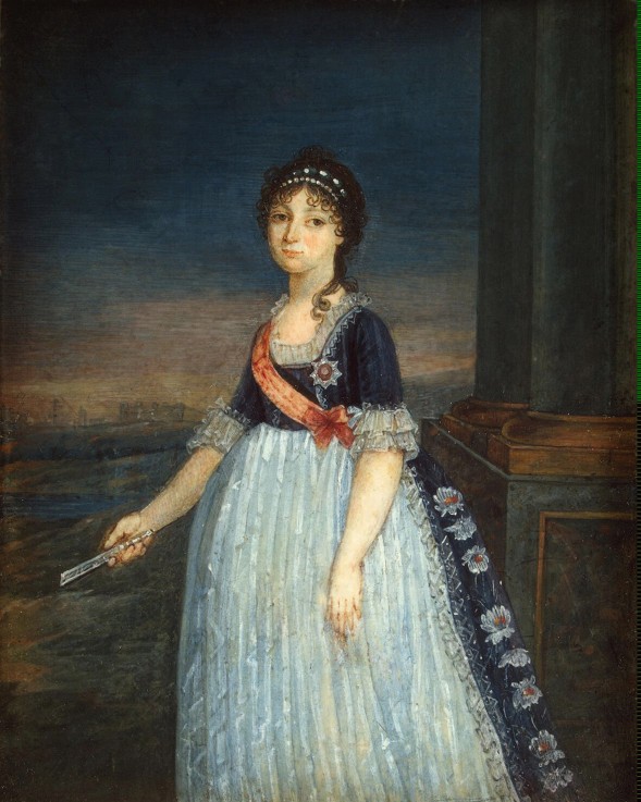 Portrait of Duchess Anna Feodorovna of Russia (1781-1860), Princess Juliane of Saxe-Coburg-Saalfeld van Unbekannter Künstler