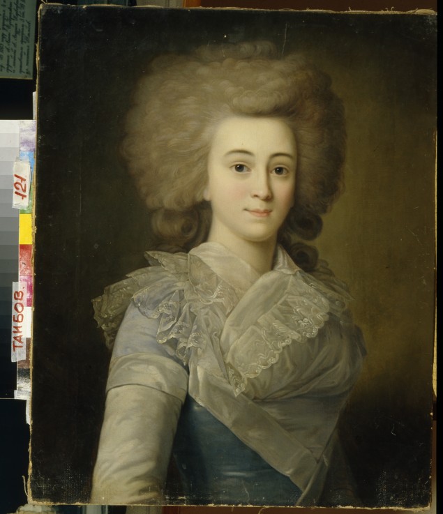 Portrait of Elisaveta Alexandrovna Stroganova (1745-1831) van Unbekannter Künstler