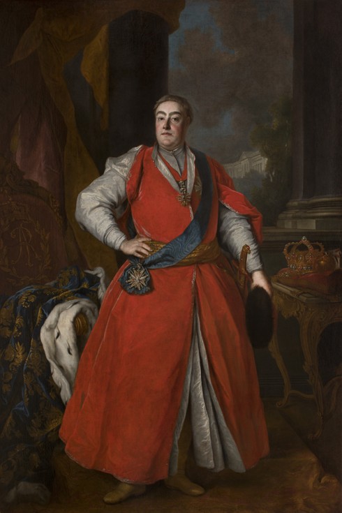 Portrait of King Augustus III in Polish costume van Unbekannter Künstler