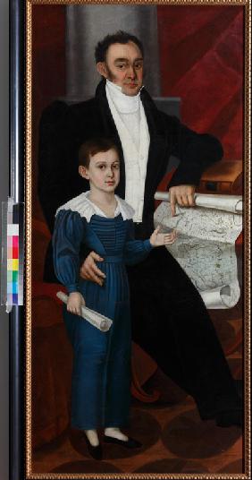 Portrait of Konstantin Rogal-Levitsky with Son Philipp