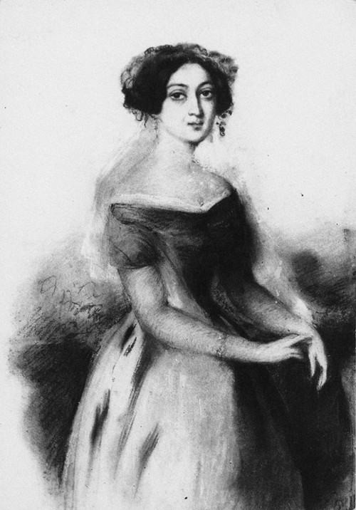 Portrait of Princess Nino Chavchavadze van Unbekannter Künstler