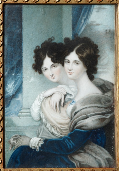Portrait of Sisters Princesses Anna Petrovna (1777-1805) and Ekaterina Petrovna (1783-1830) Lopukhin van Unbekannter Künstler