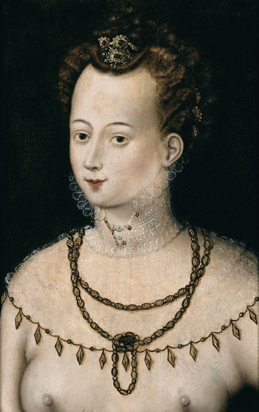 Portrait of a young lady. An Allegory of Beauty van Unbekannter Künstler