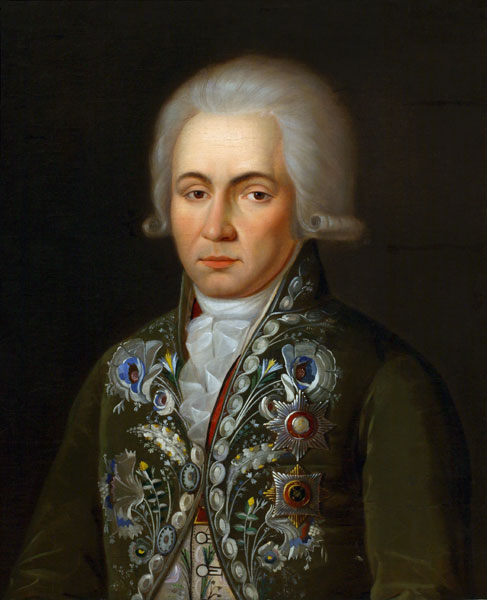 Portrait of the Poet Gavrila R. Derzhavin (1743-1816) van Unbekannter Künstler