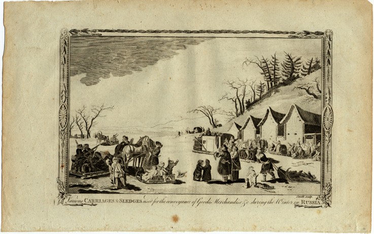 Carriages and sledges during the Winter in Russia van Unbekannter Künstler