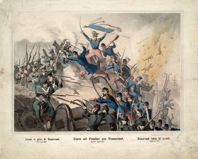 The capture of Bomarsund on August 15, 1854 van Unbekannter Künstler