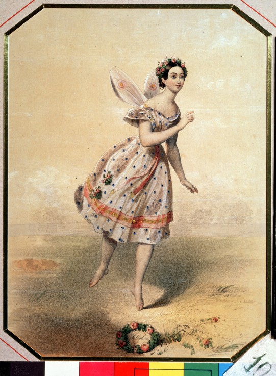 Dancer Maria Taglioni (1804-1884) in the ballet Sylphides by F. Chopin van Unbekannter Künstler