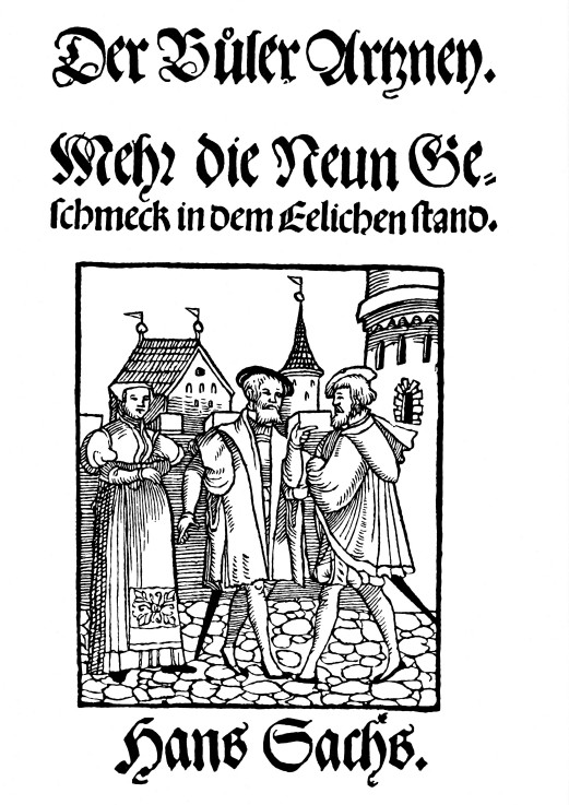 Title page of edition of "The Remedy for Vices" by Hans Sachs van Unbekannter Künstler