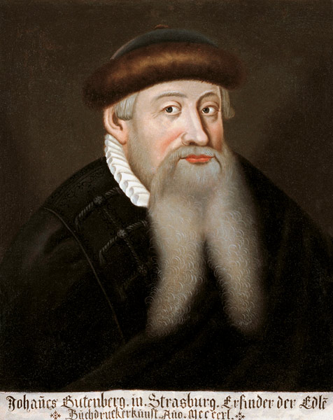 Portrait of Johannes Gutenberg van Unbekannter Künstler