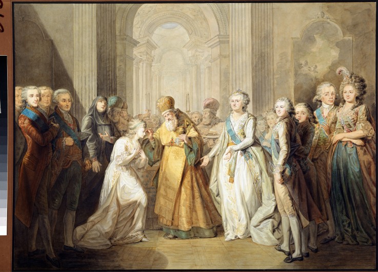 Engagement of Grand Duke Alexander Pavlovich and Princess Louise of Baden van Unbekannter Künstler