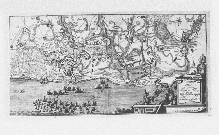 The capture of the Prussian fortress of Kolberg on 16 December 1761 van Unbekannter Meister