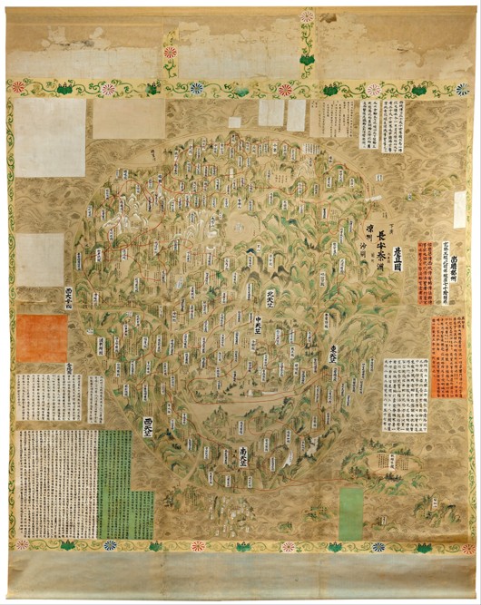Buddhist map of the world van Unbekannter Meister