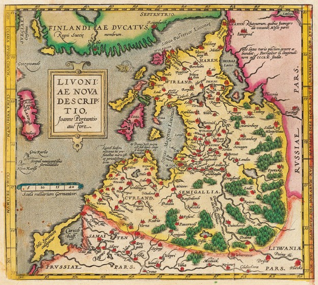 Livonia Map, Livoniae Nova Descriptio van Unbekannter Meister