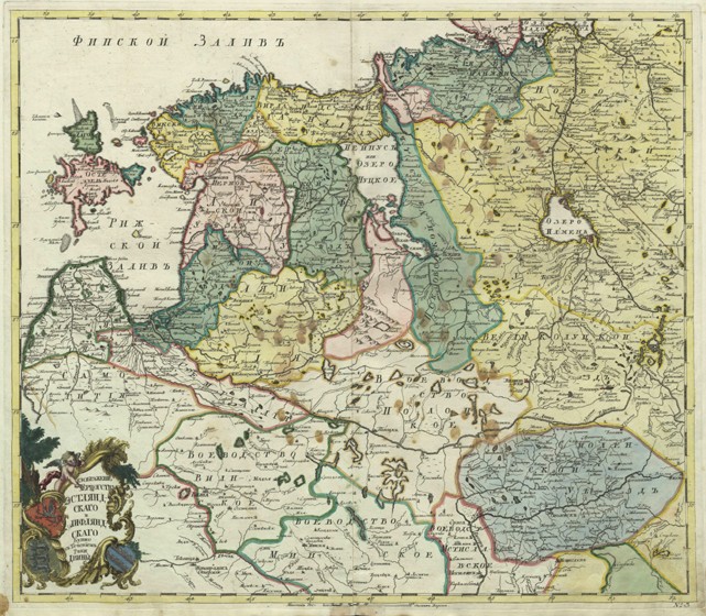 Map of Estonia and Livonia van Unbekannter Meister