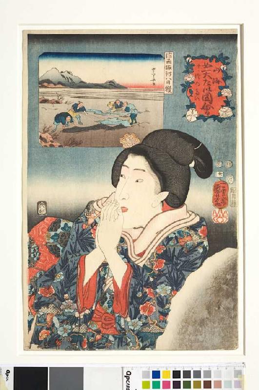Die Provinz Shinano (Blatt 20 aus der Serie Die Schätze von Bergen und Seen) van Utagawa Kuniyoshi