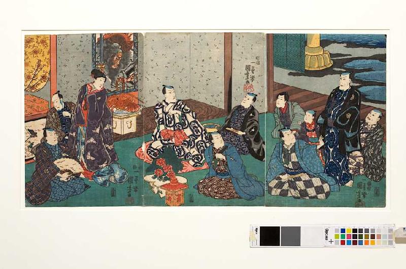 Gäste bei Danjuro VIII van Utagawa Kuniyoshi