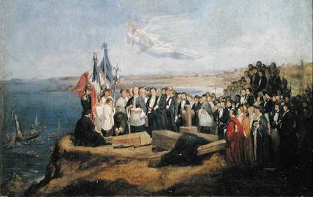 Burial of the Vicomte de Chateaubriand (1768-1848) at Grand-Be van Valentin Louis Doutreleau
