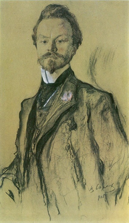 Portrait of the poet Konstantin Balmont van Valentin Alexandrowitsch Serow
