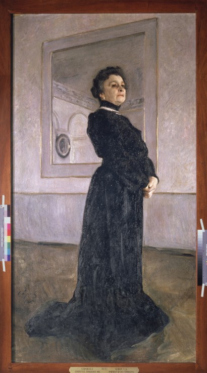 Portrait of the actress Maria Yermolova (1853-1928) van Valentin Alexandrowitsch Serow