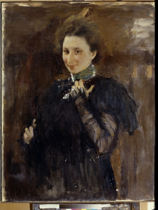 Portrait of Mara Oliv (1870-1963) van Valentin Alexandrowitsch Serow